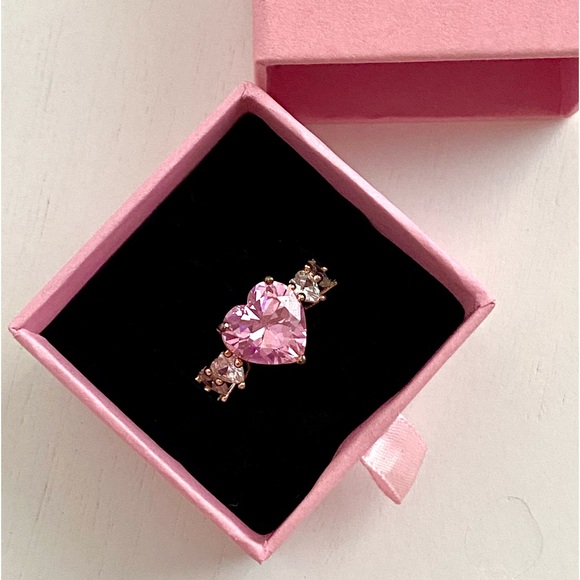 Rose Gold Heart Diamond Ring - Picture 3 of 3